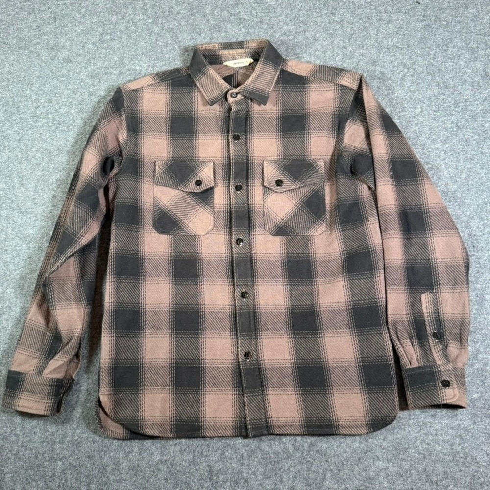 3sixteen Mens Crosscut Flannel in Charcoal Twill Plaid Sz Large Workwear Lux